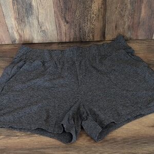 Activ8 Gray Athletic Elastic Waistband Heathered Texture Flowy Shorts L
